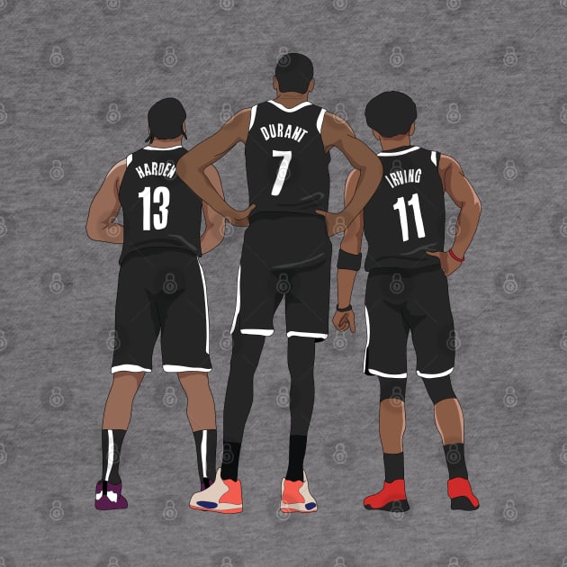 Kevin Durant/Kyrie Irving/James Harden Brooklyn Nets by xavierjfong